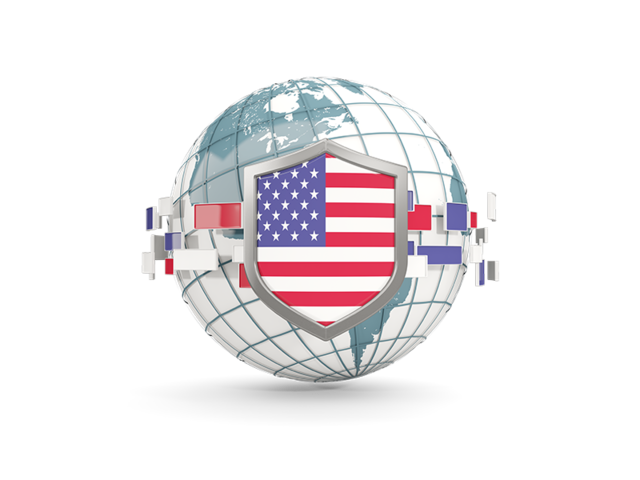 Globe with shield. Download flag icon of United States of America at PNG format