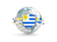 Uruguay. Globe with shield. Download icon.
