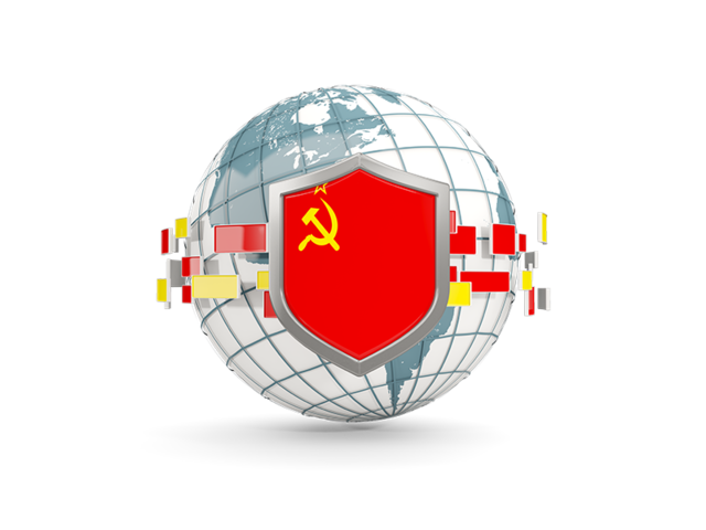 Globe with shield. Download flag icon of Soviet Union at PNG format