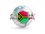 Vanuatu. Globe with shield. Download icon.