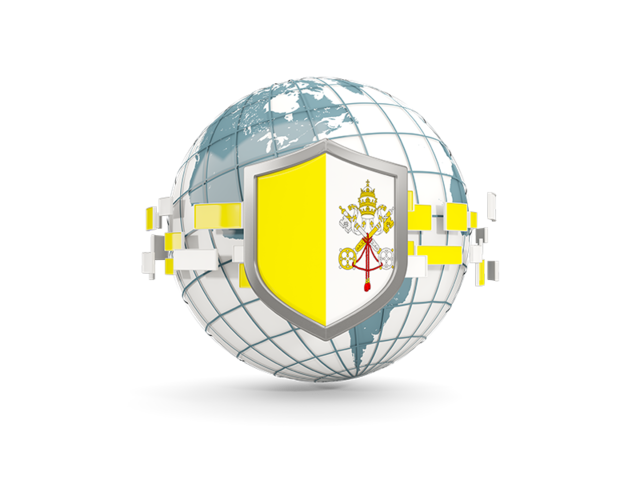 Globe with shield. Download flag icon of Vatican City at PNG format