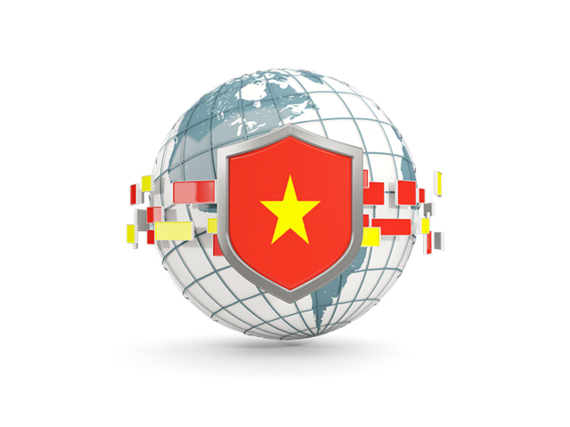Globe with shield. Download flag icon of Vietnam at PNG format