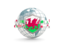 Wales. Globe with shield. Download icon.