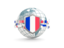 Wallis and Futuna. Globe with shield. Download icon.