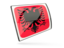 Albania. Glossy rectangular icon. Download icon.