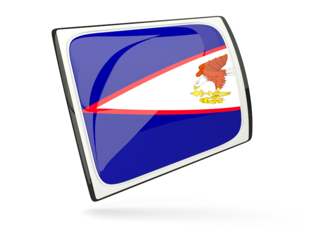 Glossy rectangular icon. Download flag icon of American Samoa at PNG format