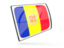 Andorra. Glossy rectangular icon. Download icon.