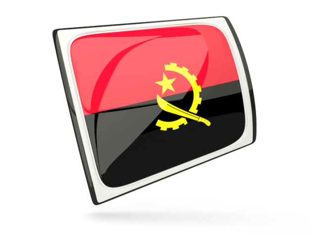 Glossy rectangular icon. Download flag icon of Angola at PNG format