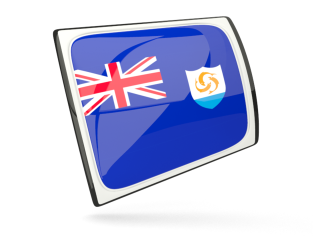 Glossy rectangular icon. Download flag icon of Anguilla at PNG format
