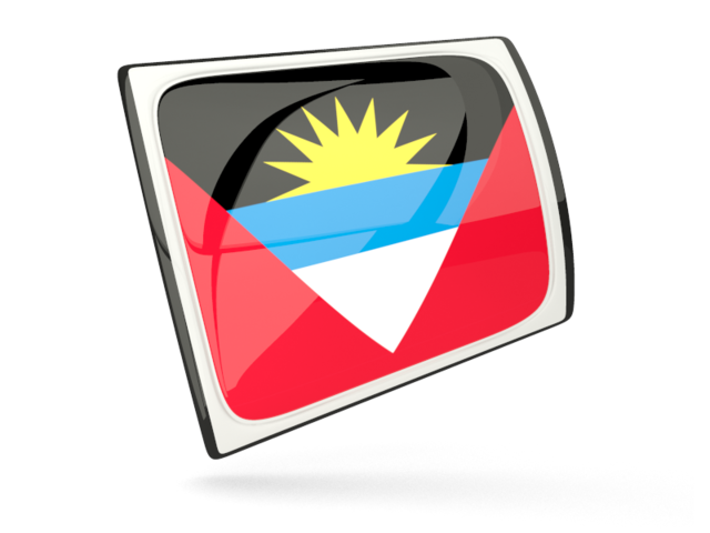 Glossy rectangular icon. Download flag icon of Antigua and Barbuda at PNG format