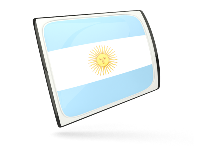 Glossy rectangular icon. Download flag icon of Argentina at PNG format