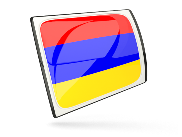 Glossy rectangular icon. Download flag icon of Armenia at PNG format