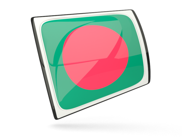 Glossy rectangular icon. Download flag icon of Bangladesh at PNG format