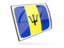 Barbados. Glossy rectangular icon. Download icon.