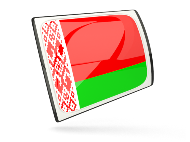 Glossy rectangular icon. Download flag icon of Belarus at PNG format