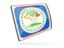 Belize. Glossy rectangular icon. Download icon.