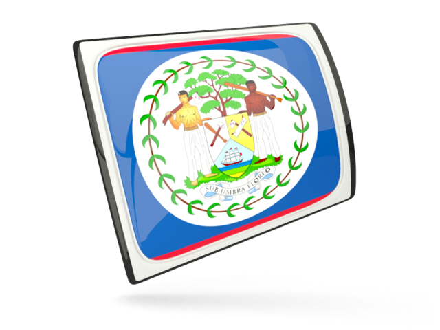 Glossy rectangular icon. Download flag icon of Belize at PNG format