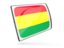 Bolivia. Glossy rectangular icon. Download icon.