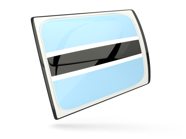 Glossy rectangular icon. Download flag icon of Botswana at PNG format