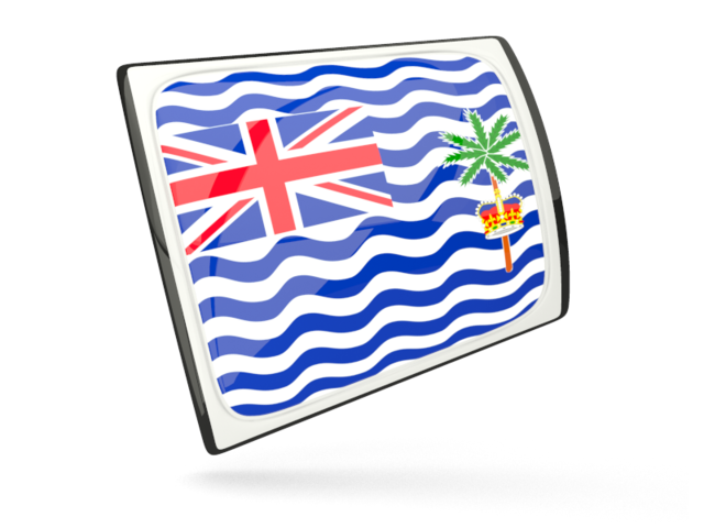 Глянцевая прямоугольная иконка. Скачать флаг. Британская территория в Индийском океане