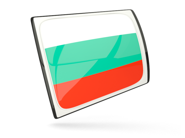 Glossy rectangular icon. Download flag icon of Bulgaria at PNG format