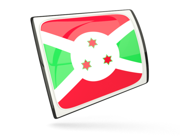 Glossy rectangular icon. Download flag icon of Burundi at PNG format