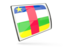 Central African Republic. Glossy rectangular icon. Download icon.