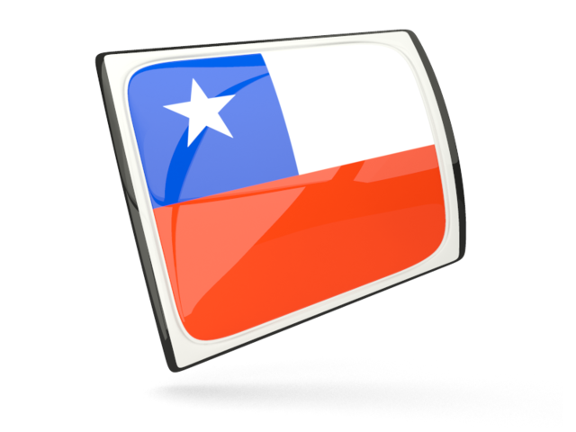 Glossy rectangular icon. Download flag icon of Chile at PNG format