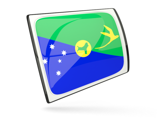 Glossy rectangular icon. Download flag icon of Christmas Island at PNG format