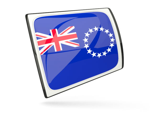 Glossy rectangular icon. Download flag icon of Cook Islands at PNG format