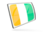 Cote d'Ivoire. Glossy rectangular icon. Download icon.
