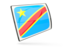Democratic Republic of the Congo. Glossy rectangular icon. Download icon.