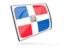 Dominican Republic. Glossy rectangular icon. Download icon.