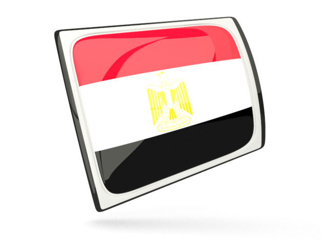 Glossy rectangular icon. Download flag icon of Egypt at PNG format