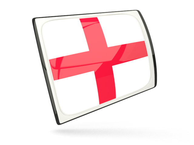 Glossy rectangular icon. Download flag icon of England at PNG format
