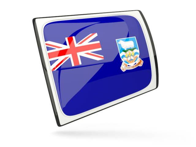 Glossy rectangular icon. Download flag icon of Falkland Islands at PNG format