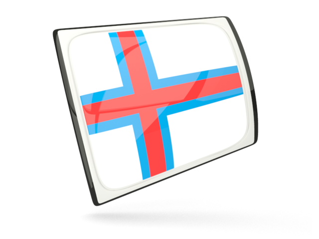 Glossy rectangular icon. Download flag icon of Faroe Islands at PNG format