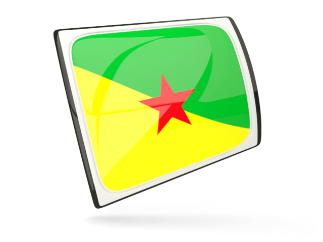 Glossy rectangular icon. Download flag icon of French Guiana at PNG format