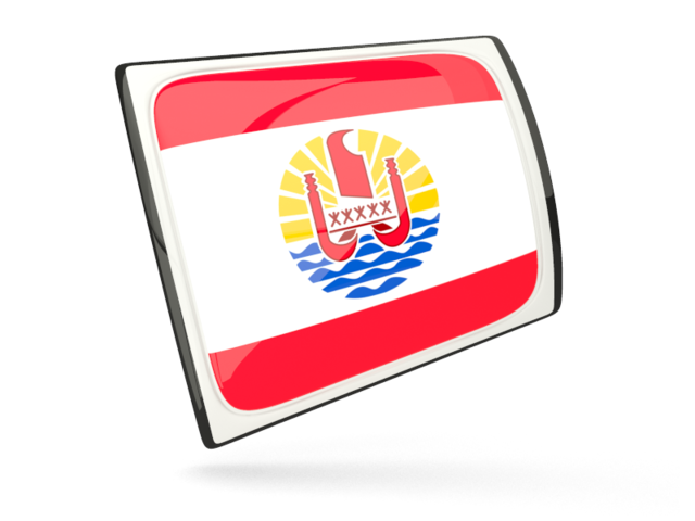 Glossy rectangular icon. Download flag icon of French Polynesia at PNG format