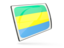 Gabon. Glossy rectangular icon. Download icon.