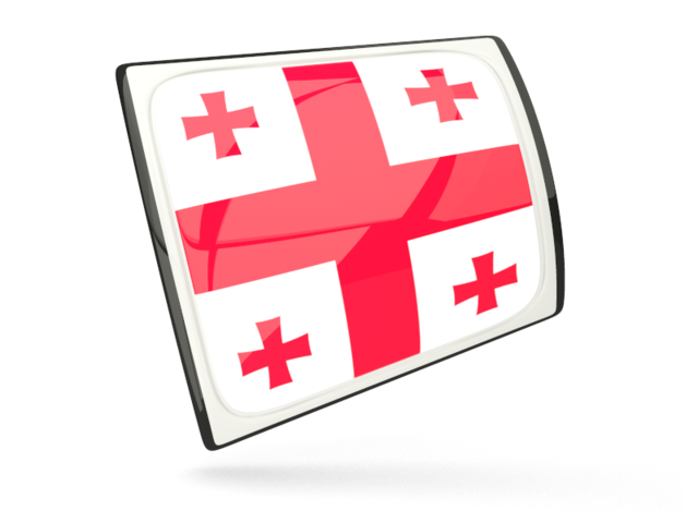 Glossy rectangular icon. Download flag icon of Georgia at PNG format