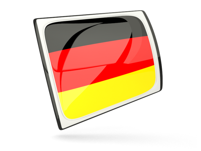 Glossy rectangular icon. Download flag icon of Germany at PNG format
