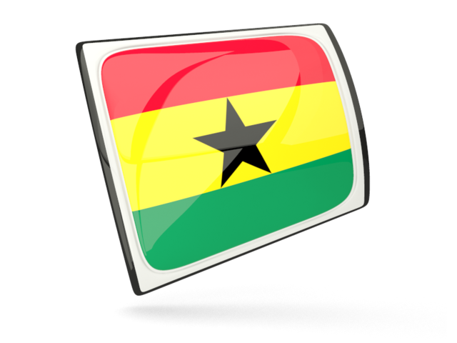 Глянцевая прямоугольная иконка. Скачать флаг. Гана