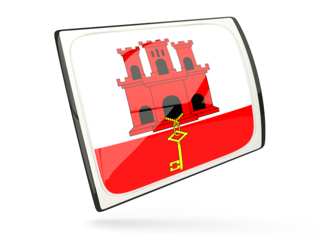 Glossy rectangular icon. Download flag icon of Gibraltar at PNG format