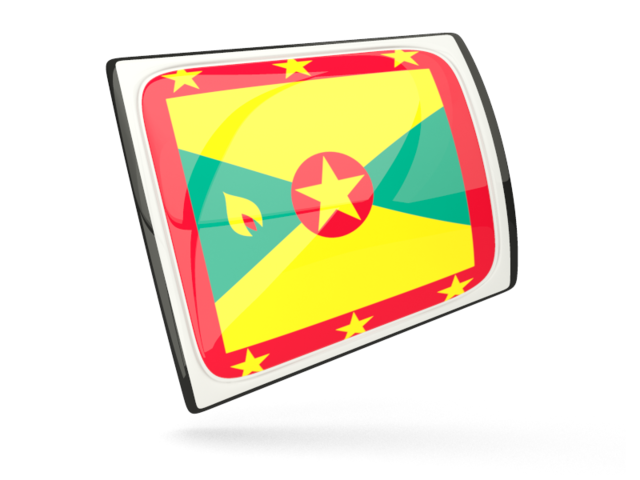 Glossy rectangular icon. Download flag icon of Grenada at PNG format