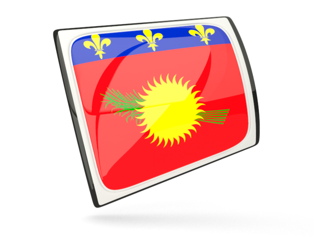 Glossy rectangular icon. Download flag icon of Guadeloupe at PNG format