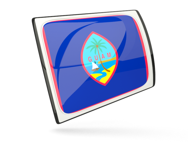 Glossy rectangular icon. Download flag icon of Guam at PNG format