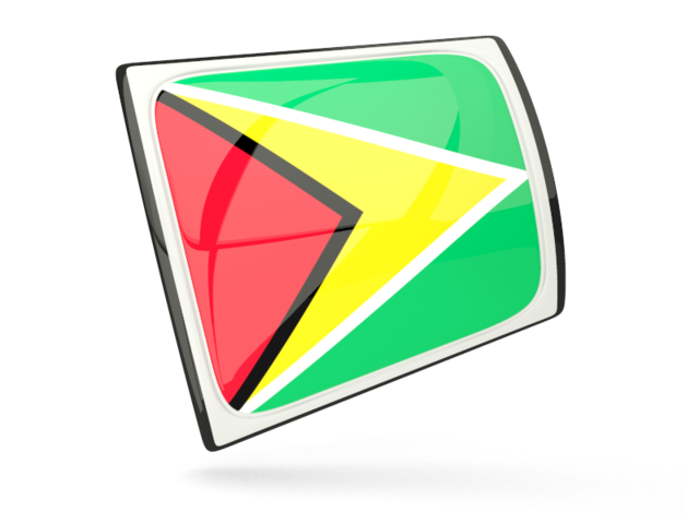 Glossy rectangular icon. Download flag icon of Guyana at PNG format