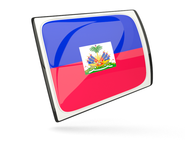 Глянцевая прямоугольная иконка. Скачать флаг. Гаити