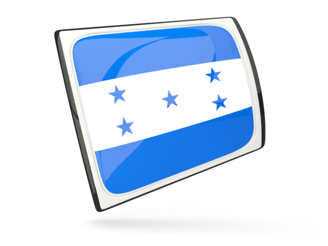 Glossy rectangular icon. Download flag icon of Honduras at PNG format